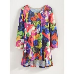 Katina Marie Wearable Art Top Womens 3/4 Sleeve Tunic Colorful M Medium USA Made